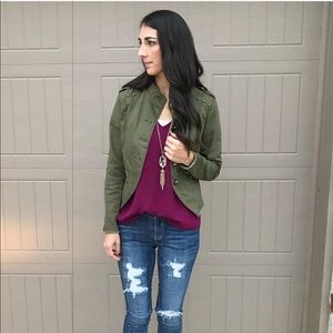 Cropped military jacket